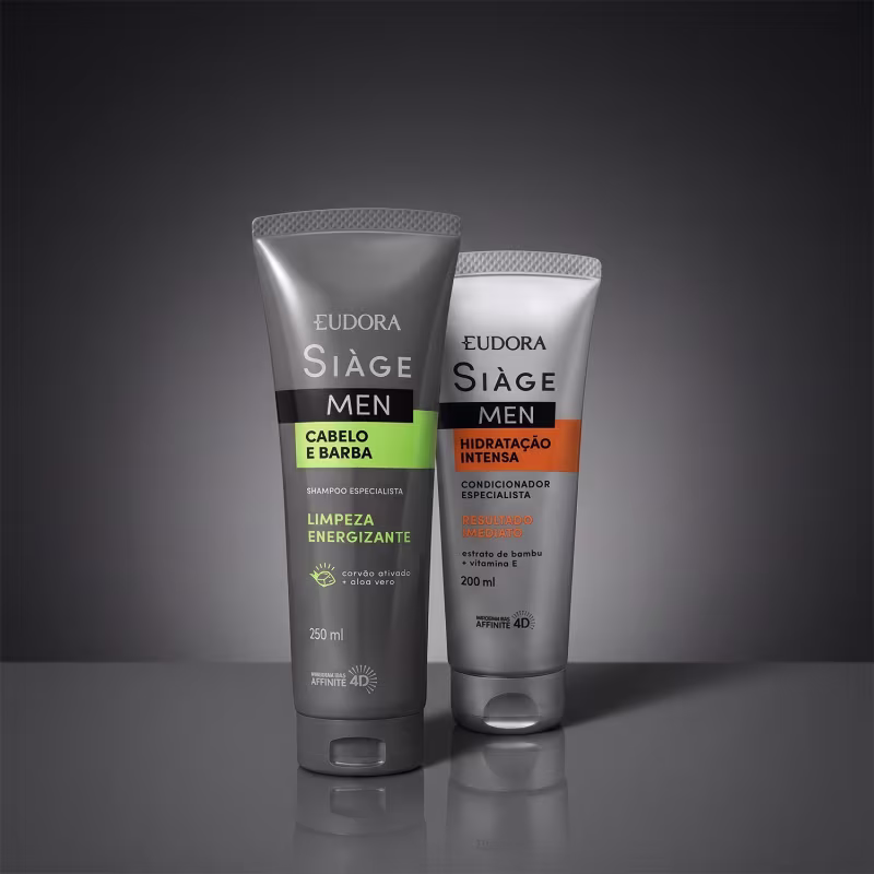 Kit Siàge Men: Shampoo Cabelo e Barba 250ml + Condicionador Hidratação Intensa 200ml