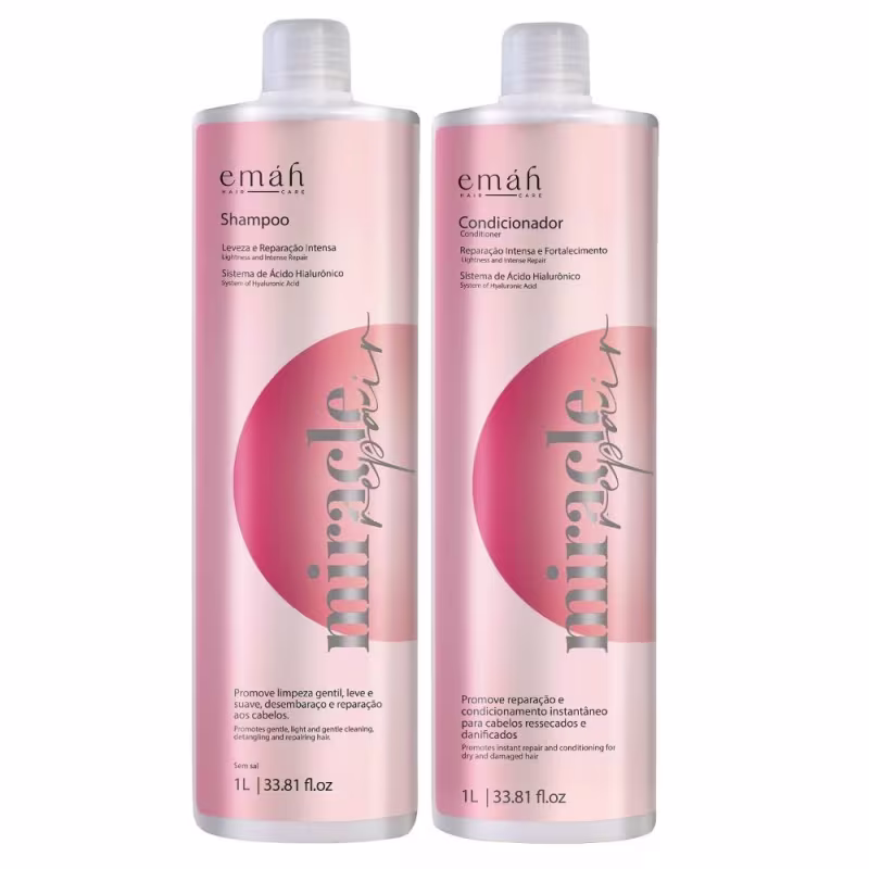 Kit Emáh Hair Care Miracle Repair Duo Essential Salon, 2 produtos.