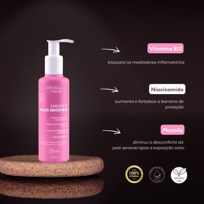 Extratos da Terra Sabonete Facial Peles Sensíveis 130ml