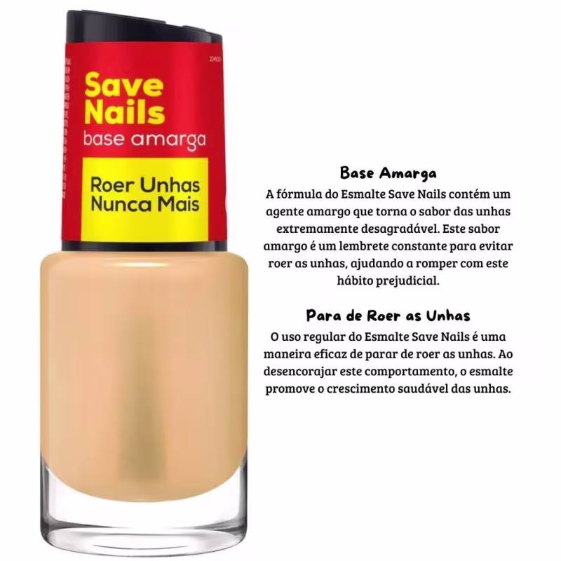 Base para Unhas Cora Brasil Save Nails Base Amarga, 10ml.
