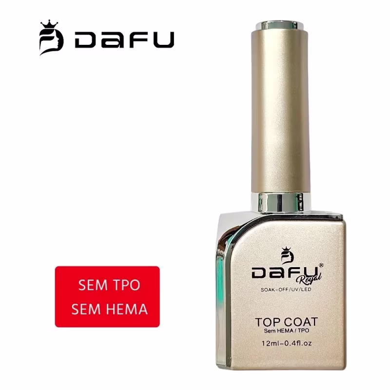 DAFU - Top Coat Luxo Alto Brilho e Anti Risco Led/Uv Finalizador Alongamento de Unhas Sem Hema & TPO
