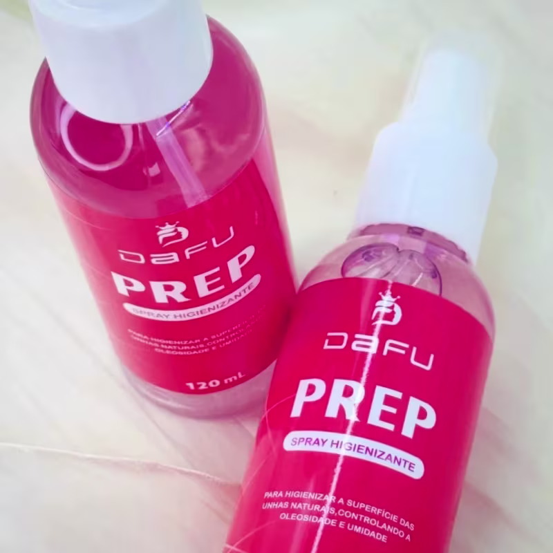 DAFU - Prep Spray 120ml - Higienizador e Preparador para Alongamento de Unhas Gel Fibra - Anvisa