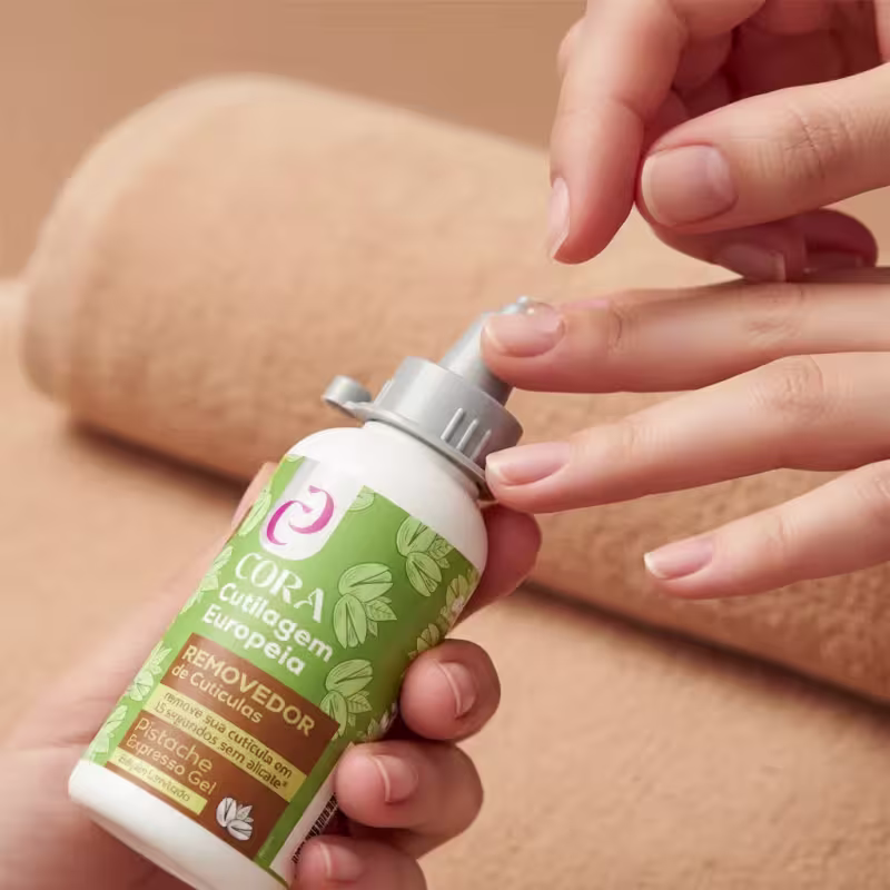 CORA - Removedor de Cutículas Cutilagem Europeia - Expresso Gel Pistache - 100ml