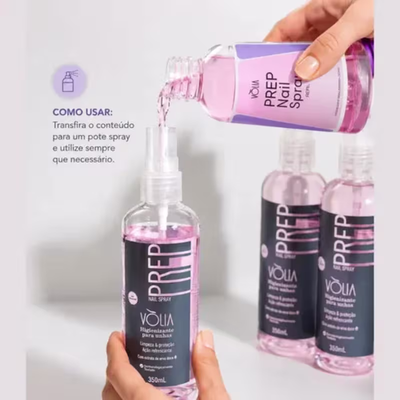 VÒLIA - Refil Frasco Prep Nails Spray Higienizante Para Alongamento de Unhas - 310ml