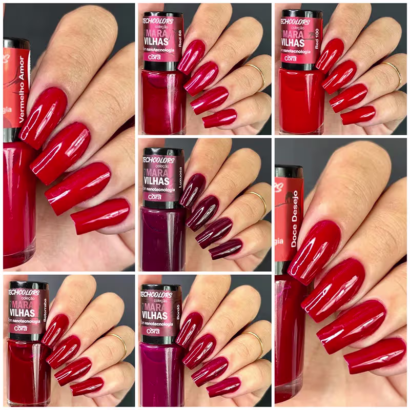 Kit Cora Brasil 7 Maravilhas Tons de Vermelho, 7 produtos.