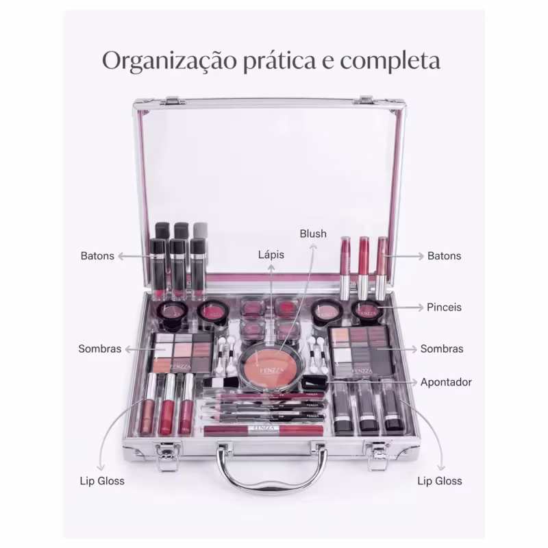Fenzza Maleta de Maquiagem Grande Completa