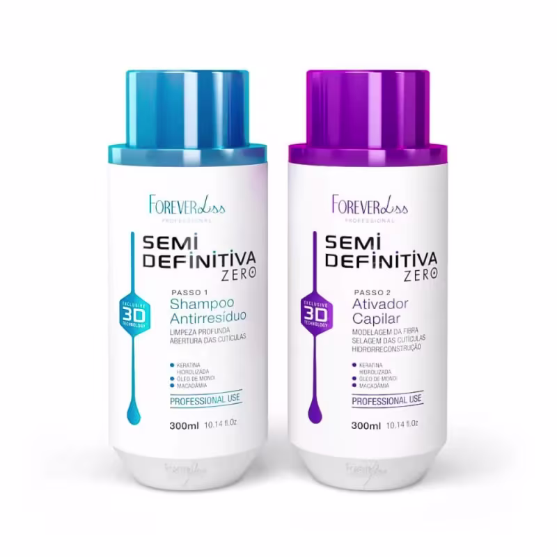 Kit Semi Definitiva 2x300ml Forever Liss + Sachê e Escova