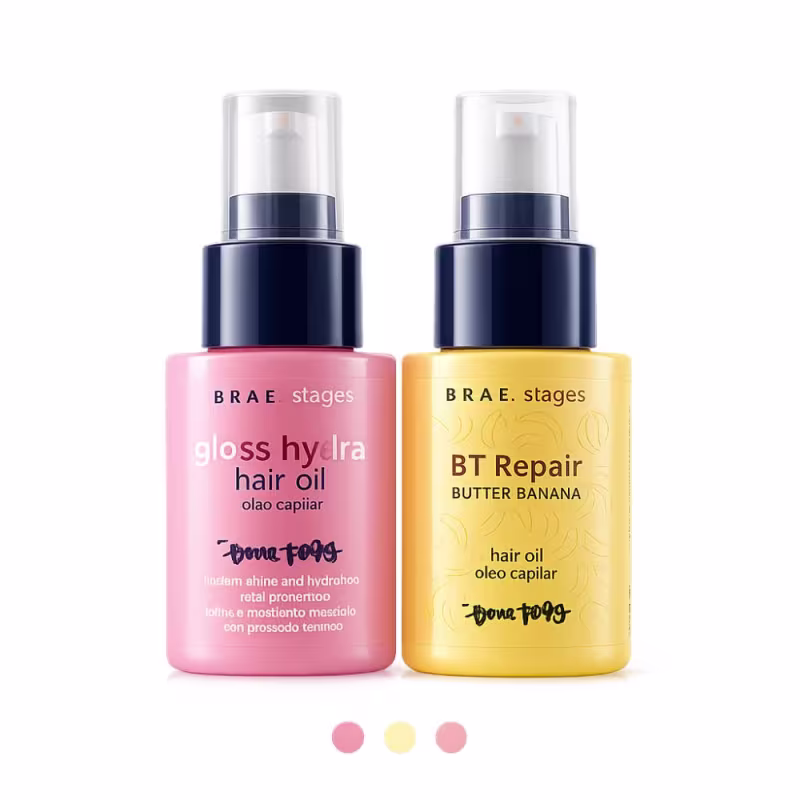 Kit Braé Stages by Bruna Tavares Óleo Gloss Hydra + Óleo Condicionante Repair Butter Banana 60ml