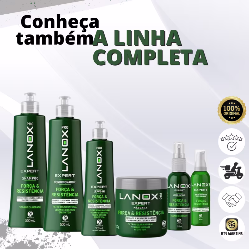 Kit Shampoo + Cond + Leave-in Força e Resistência Lanox Pro