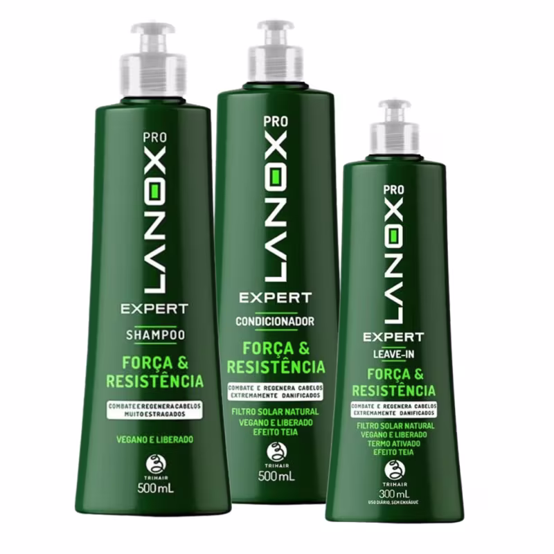 Kit Shampoo + Cond + Leave-in Força e Resistência Lanox Pro