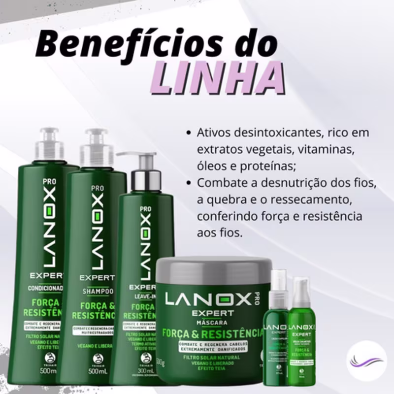 Kit Shampoo + Cond Força e Resistência Lanox Pro Trihair