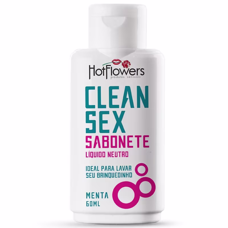 A imagem mostra o Sabonete Líquido para Brinquedos Eróticos Clean Sex de HotFlowers.