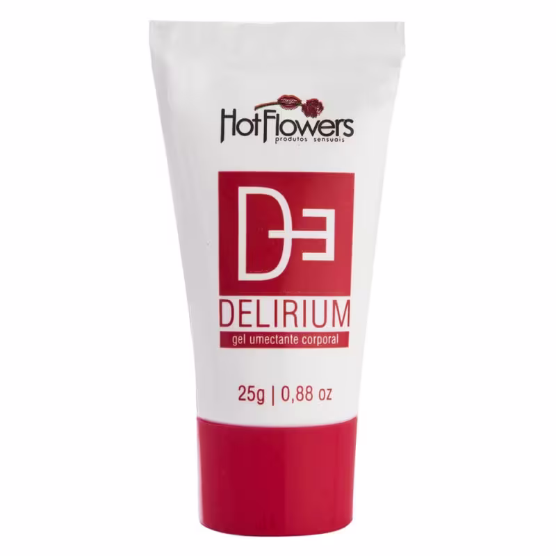 A imagem mostra o Gel Íntimo Unissex Delirium da marca HotFlowers.
