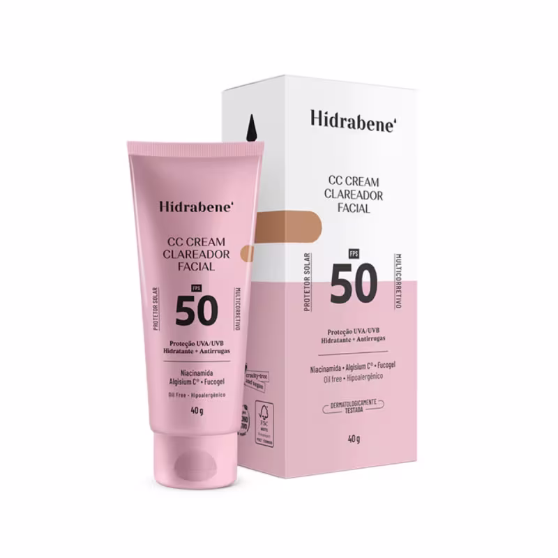 Hidrabene Clareador Facial FPS 50 - CC Cream 40g