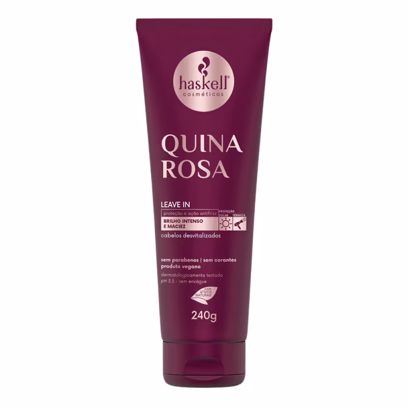 Kit Quina Rosa Haskell Shampoo, Condicionador e Máscara + Leave in 240g