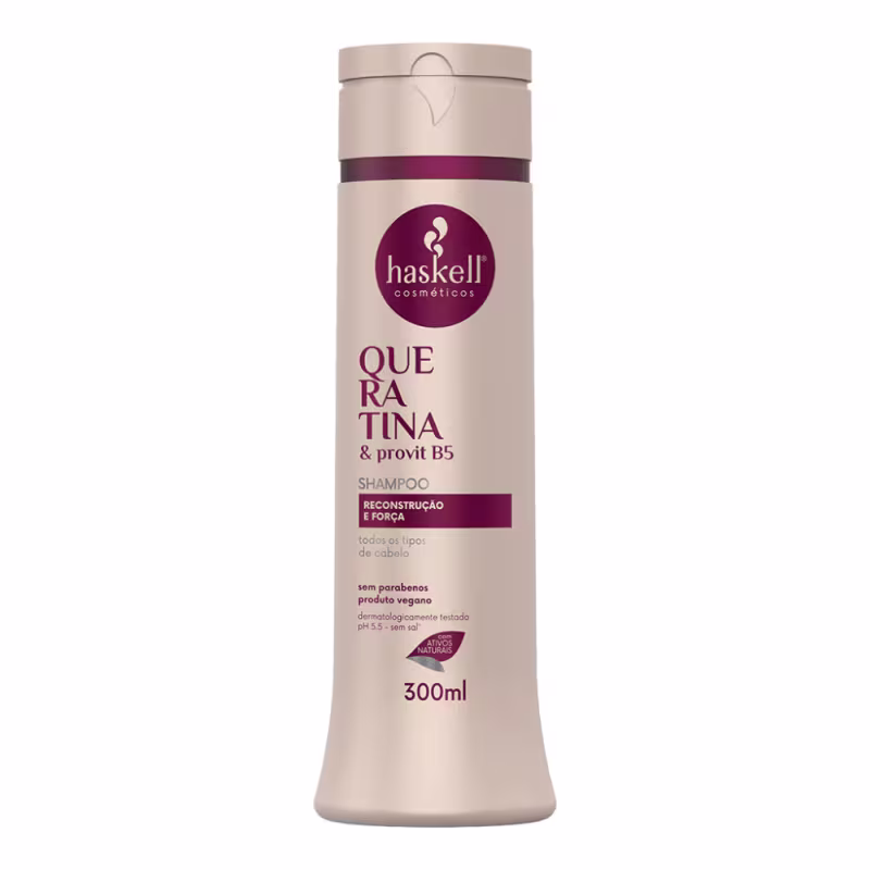 Kit Queratina Haskell Shampoo e Condicionador + Carga De Queratina