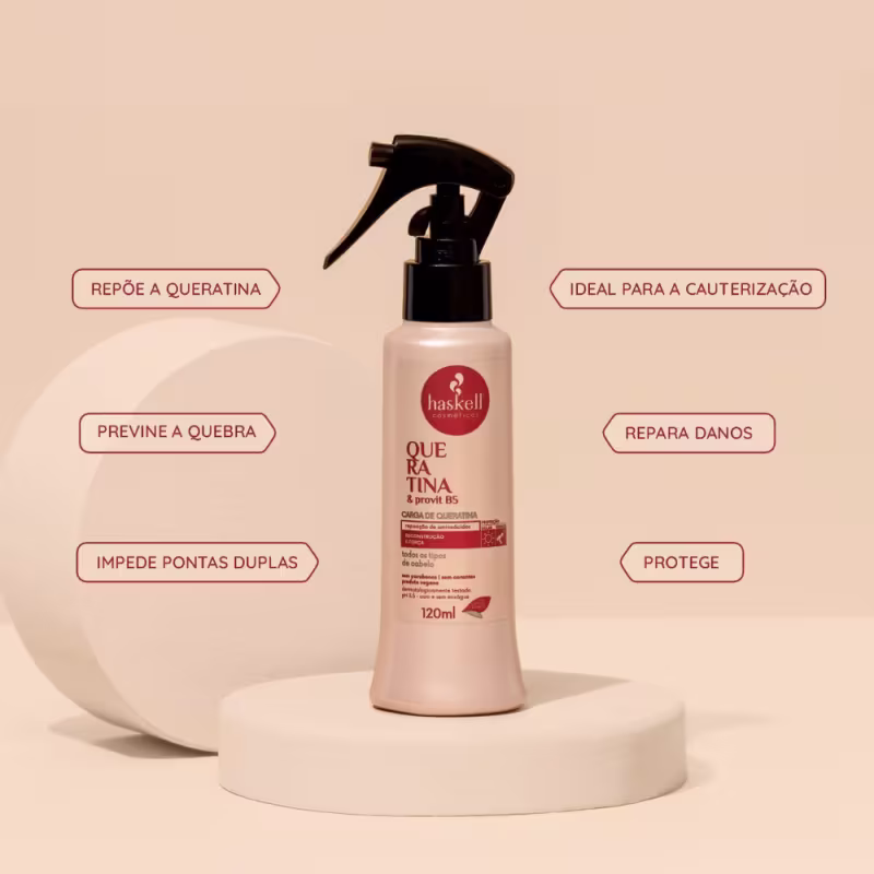 Kit Queratina Haskell Shampoo e Condicionador + Carga De Queratina