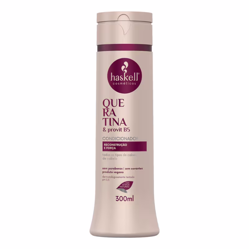 Kit Queratina Haskell Shampoo e Condicionador + Carga De Queratina
