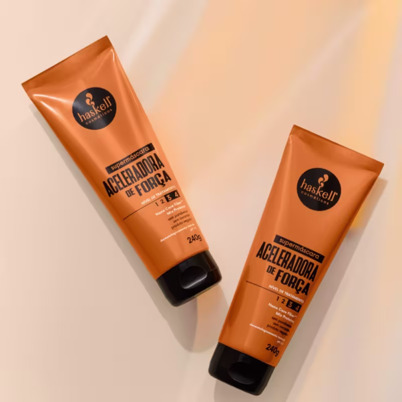 Kit Supermáscaras Haskell Aceleradora de Força, Brilho Espelhado e Disciplinante Antifrizz 240g