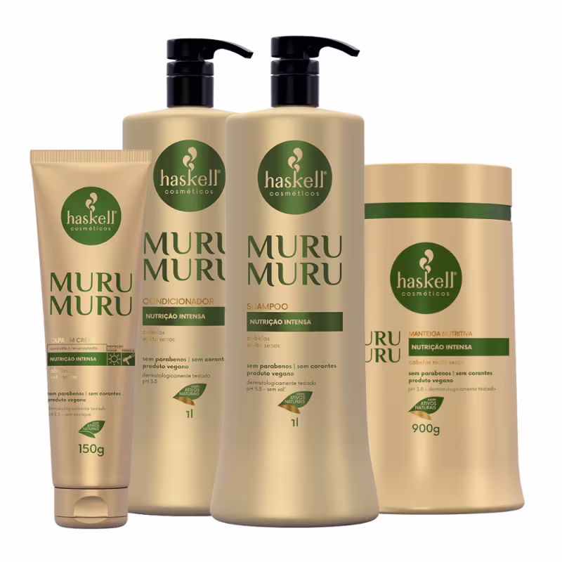 Kit Haskell Murumurú Shampoo, Condicionador e Manteiga + Polpa em Creme