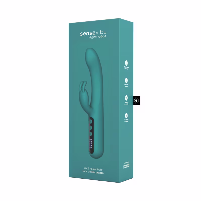 Caixa do Vibrador Recarregável Sensevibe Digital Rabbit