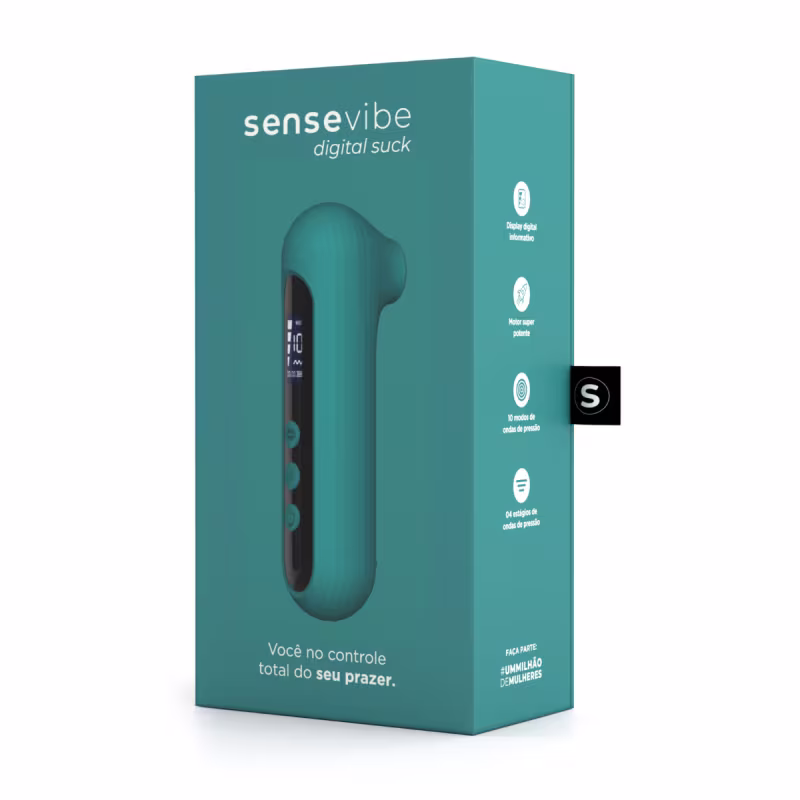 Sugador de Clitóris Sensevibe Digital Suck 10 Intensidades com Visor Silicone Recarregável Premium A Sós