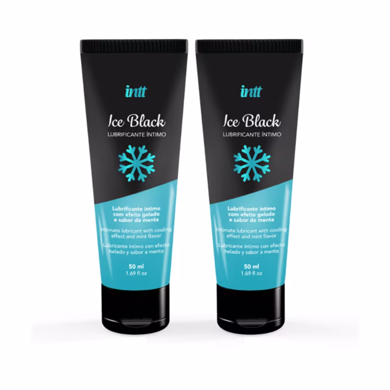 Gel Lubrificante Ice Black Menta 50ml Intt À Base d'Água Gela e Aquece - 2un
