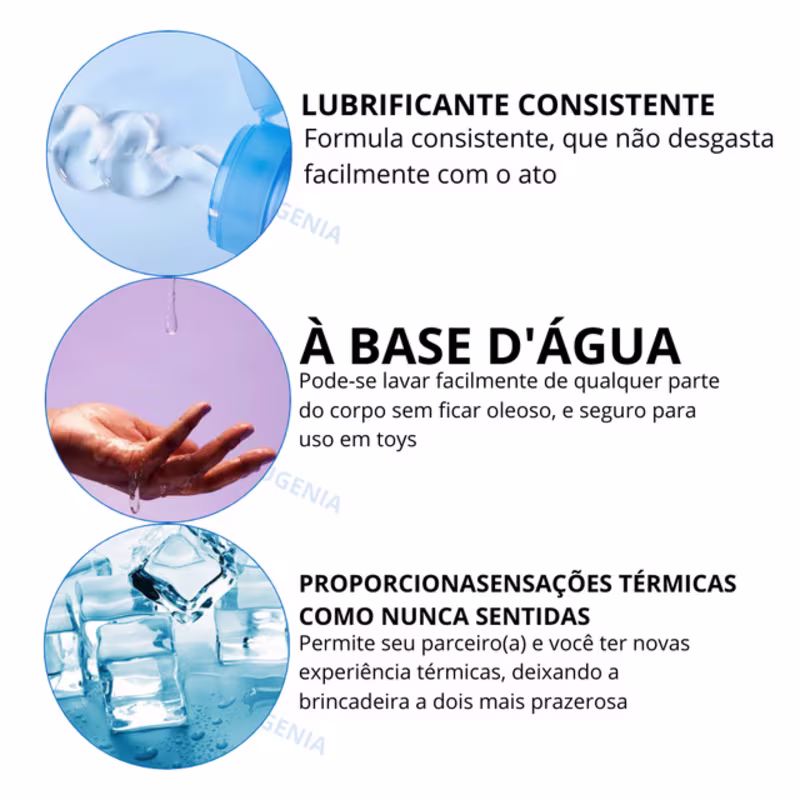 Gel Lubrificante Ice Black Menta 50ml Intt À Base d'Água Gela e Aquece - 2un