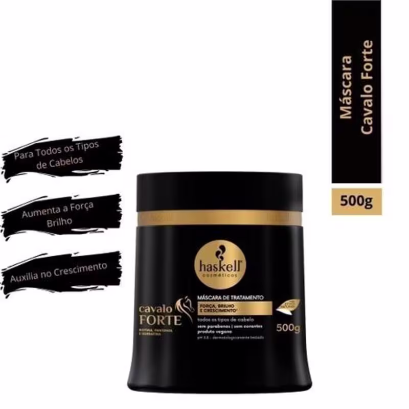 Máscara de Tratamento Cavalo Forte Haskell 500g - Força Brilho e Crescimento Capilar