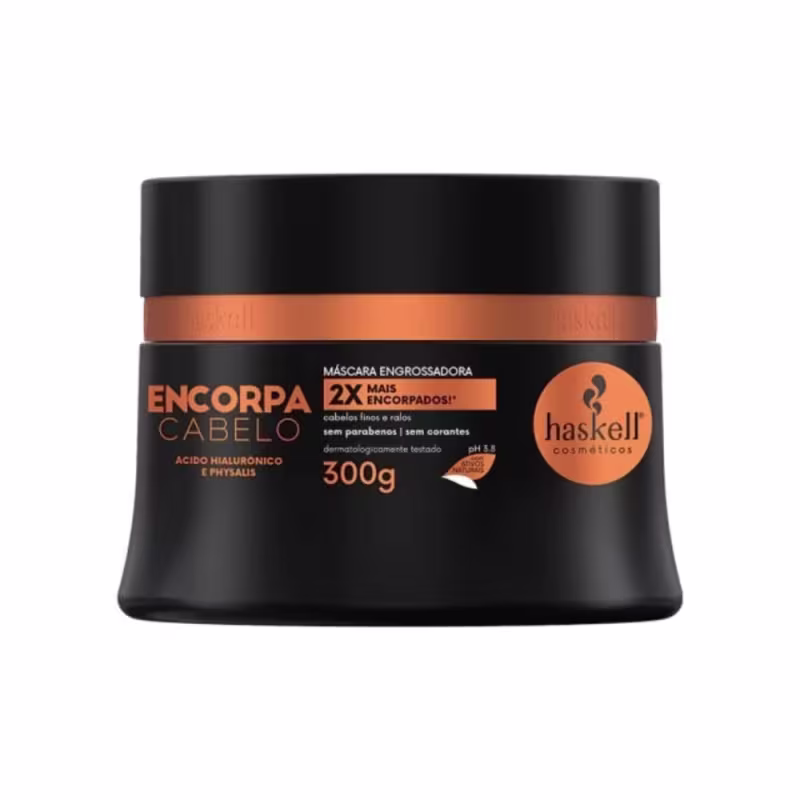 Máscara Engrossadora Haskell Encorpa Cabelo 300g - Cabelos 2x Mais Encorpados