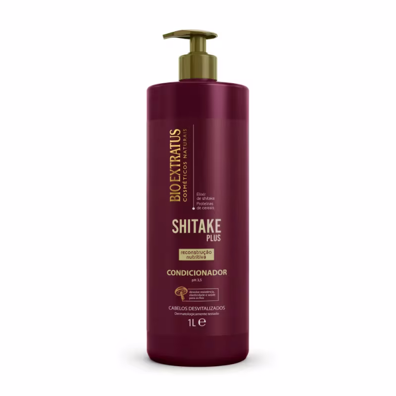 Kit Bio Extratus Shitake Plus Reconstrução Nutritiva Shampoo Condicionador 1L Finalizador 200g