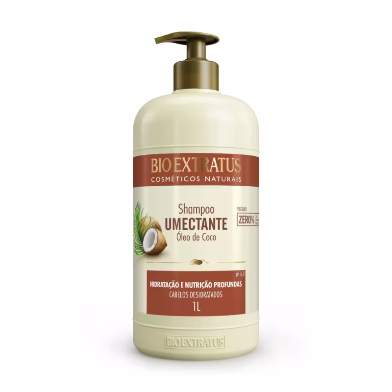 Kit Bio Extratus Umectante Óleo de Coco Shampoo Condicionador 1Litro Finalizador 500