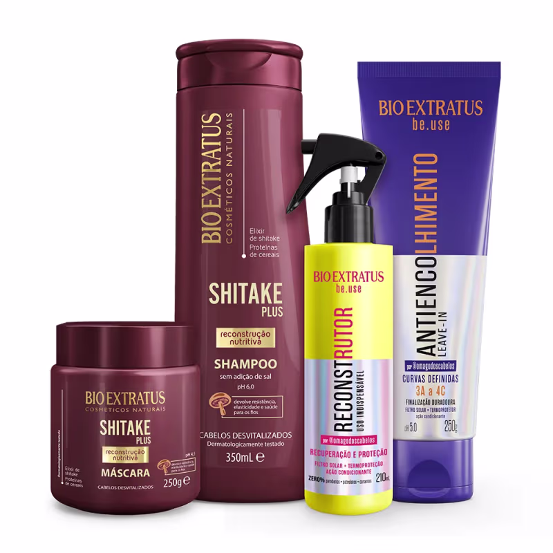 Kit Bio Extratus Shitake + Antiencolhimento e Reconstrutor be.use