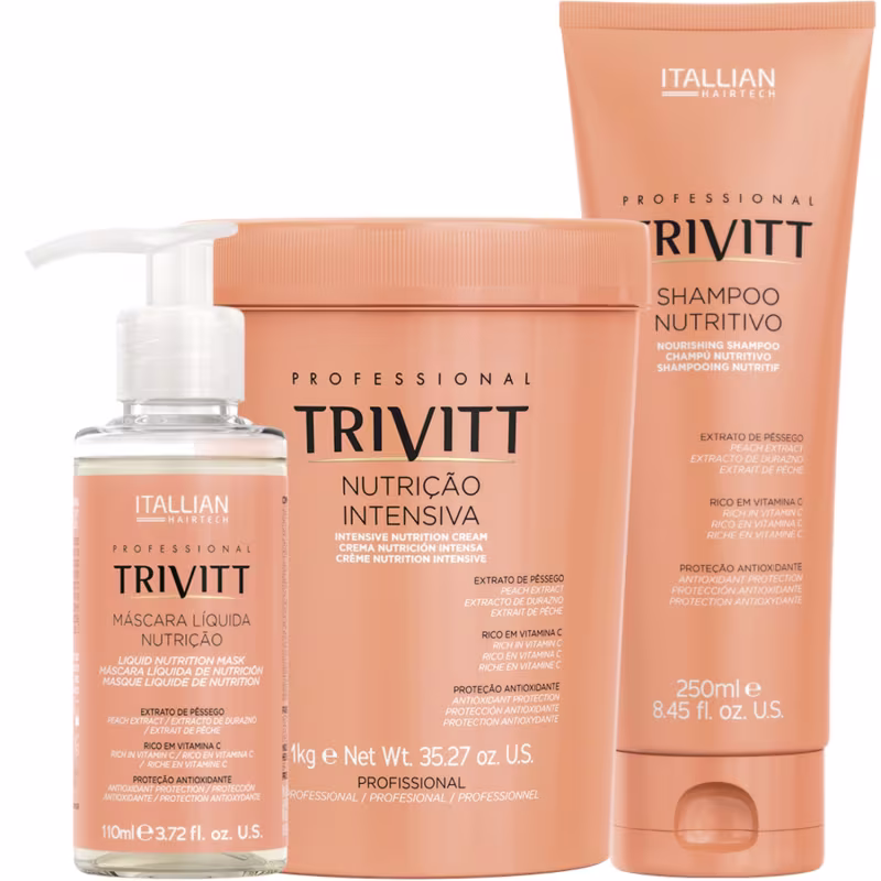 Trivitt - Kit Máscara Liquida de Nutrição 110ml com Nutrição Intensiva 1kg e Shampoo Nutritivo 250ml