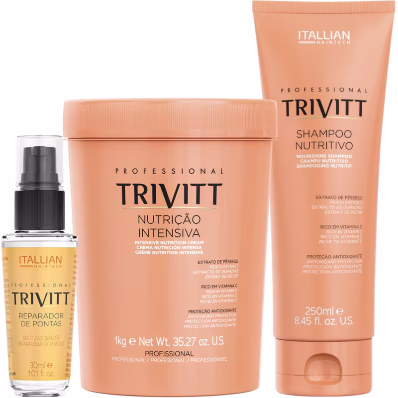 Trivitt - Kit Nutrição Intensiva 1kg com Shampoo Nutritivo 250ml e Reparador de Pontas 30ml