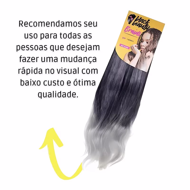 Cabelo Fibra Sintetica Jumbão 51 400g  - T1B/GREY
