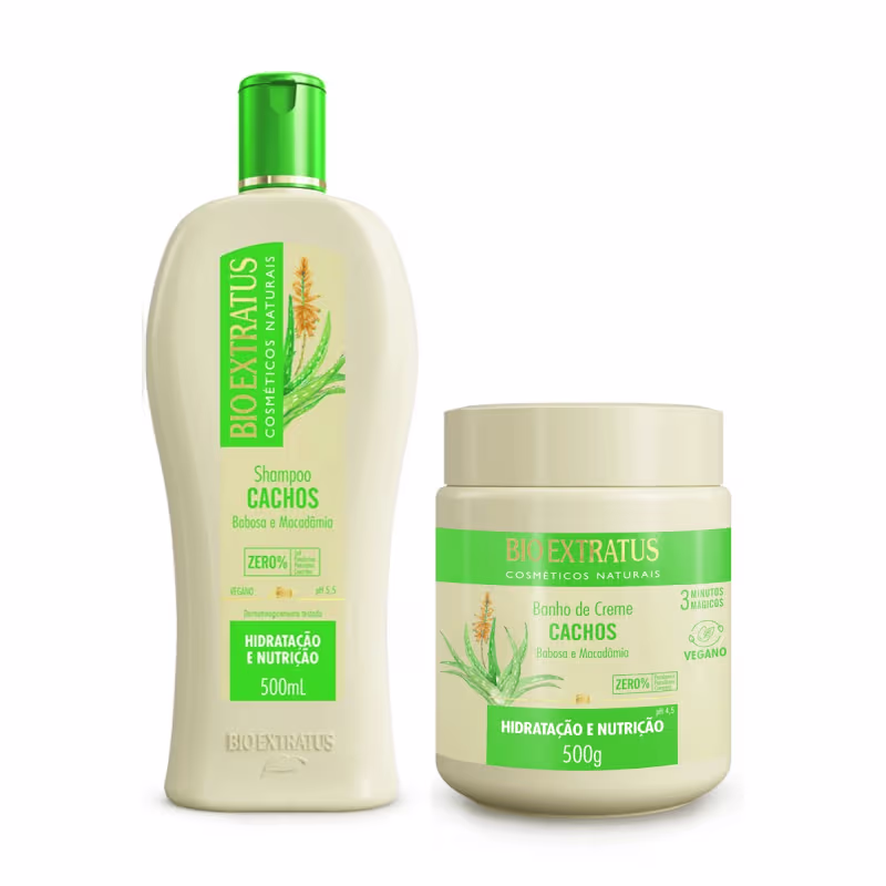 Kit  Cachos Shampoo e Mascara 2x500ml - Bio Extratus