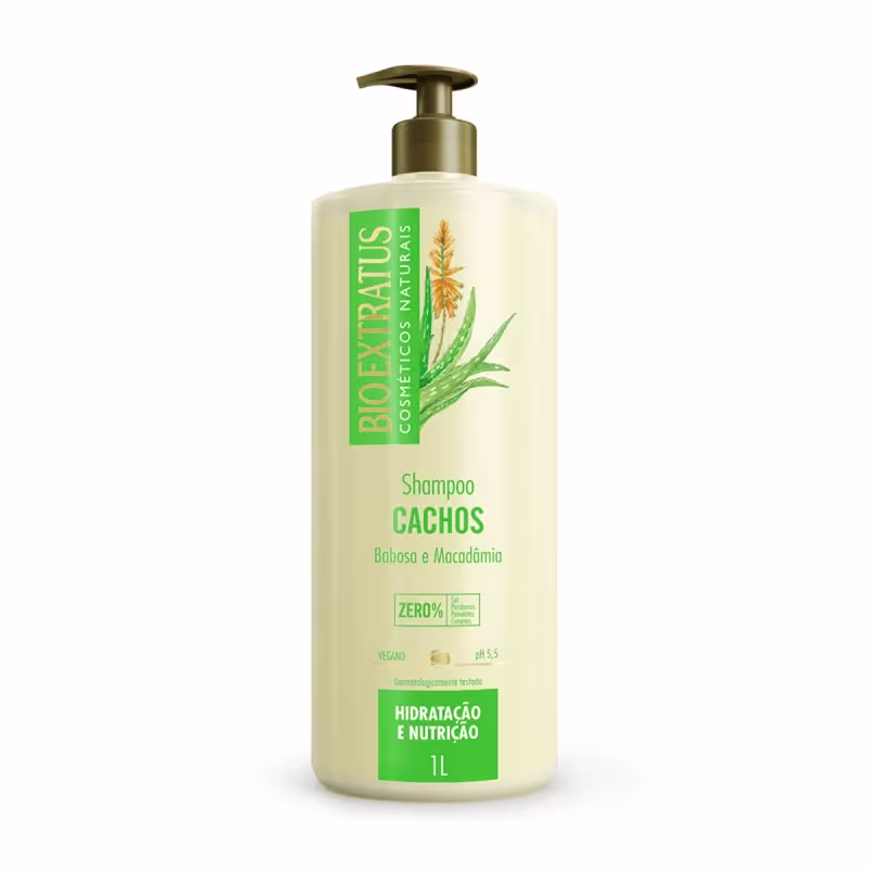 Kit  Cachos Shampoo Cond Máscara 3x1000ml - Bio Extratus