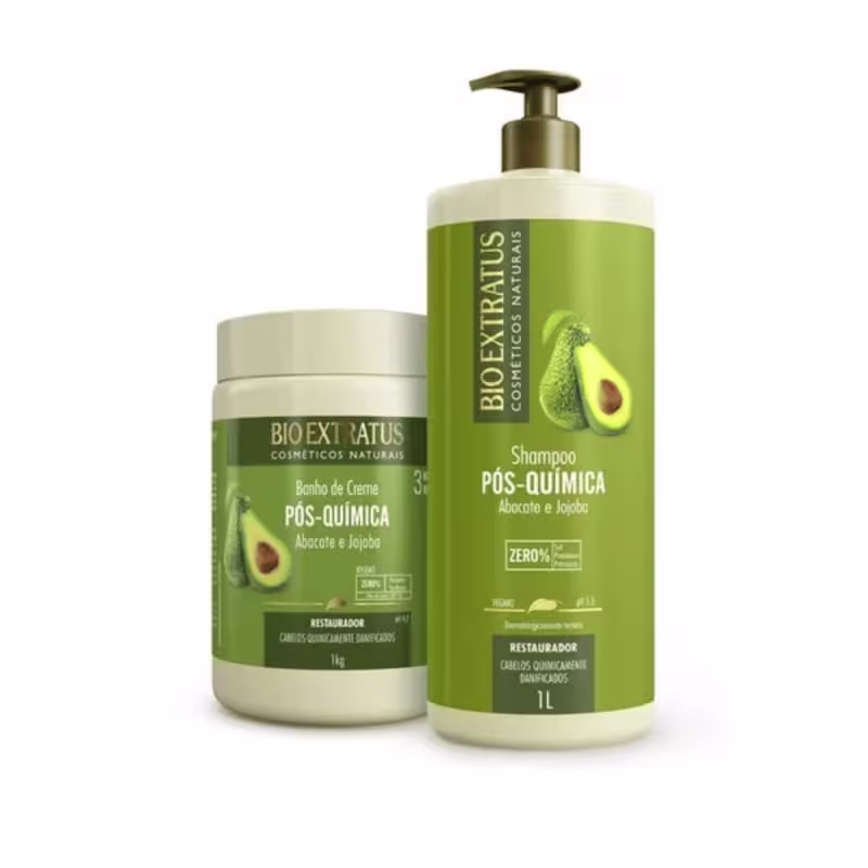 Kit Pós Química Shampoo e Mascara 2x1000ml - Bio Extratus