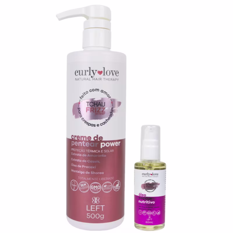 Kit Finalização Cachos Power Creme de Pentear + Óleo Reparador Nutritivo Curly Love
