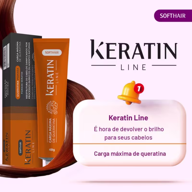 2un Queratina 2 Em 1 Para Cabelo Soft Hair Força Antifrizz