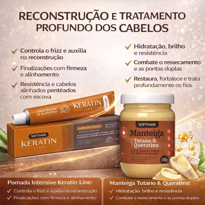Kit Soft Hair Tutano + Queratina Reconstrução Capilar