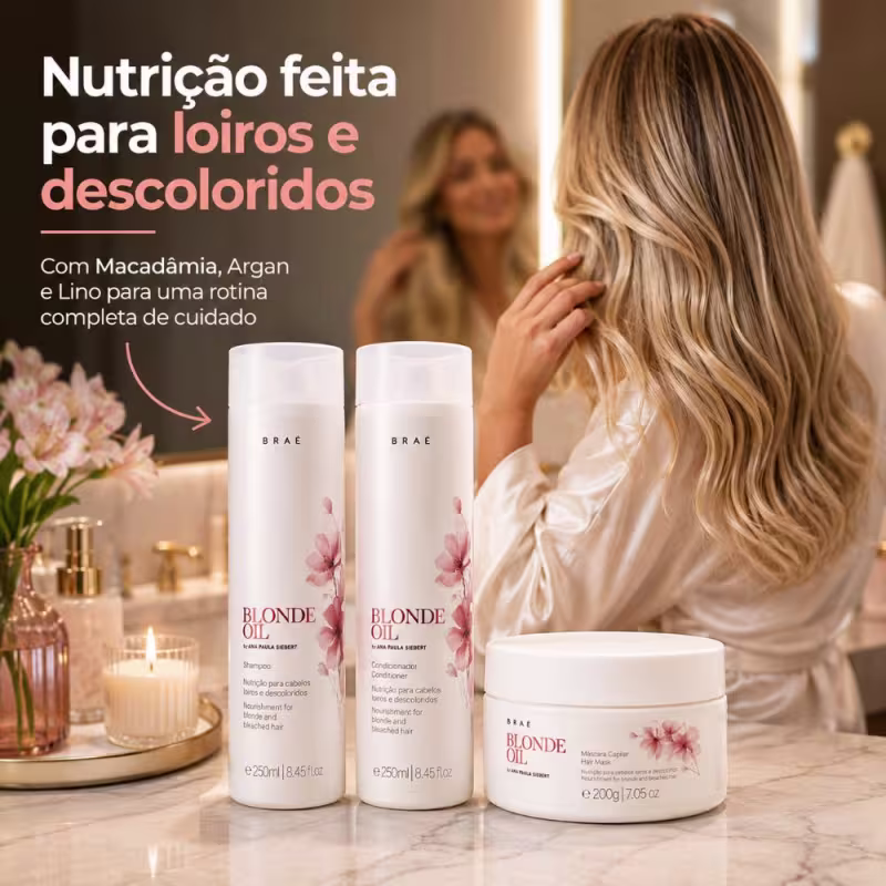 KIT Shampoo + Condicionador + Máscara Blonde Oil Braé by Ana Paula Siebert