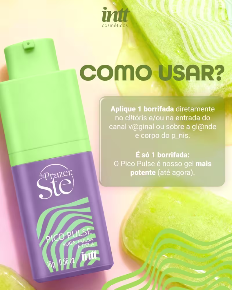 Kit 3 Pico Pulse Intt Sugador Gel que Suga Pulsa Vibra Excita