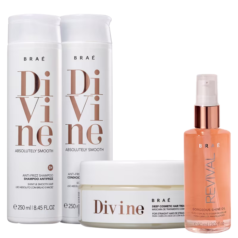 Kit Divine Shamp, Cond, Masc + Shine Oil BRAÉ