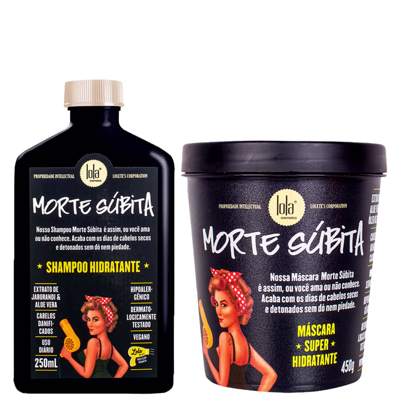 Kit Lola Cosmetics Hidrata�†o Morte Sìbita - Shampoo e Mˆscara de Hidrata�†o 450 g