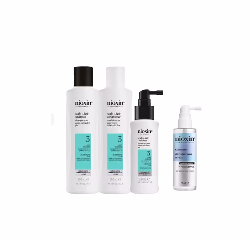 Kit Nioxin Volume Thinning Sistema 3 + Anti-Hair Loss Quarteto (4 Produtos)
