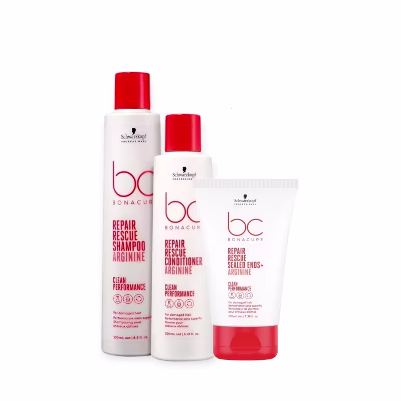 Kit Schwarzkopf Bc Repair Rescue - Shampoo 250ml + Condicionador 200ml + Sealed Ends 100ml