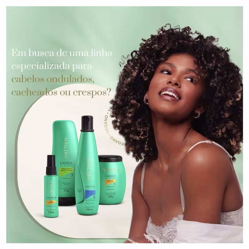 Aneethun Cachos System Kit Shampoo Low Poo e Máscara Low & No Poo 500g