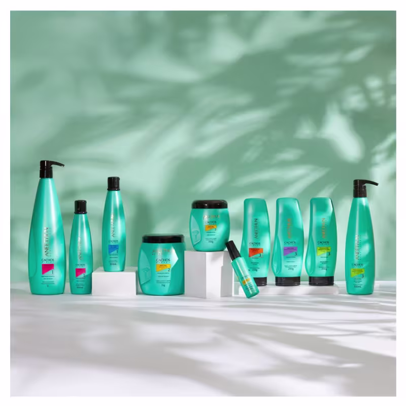 Aneethun Cachos System Kit Shampoo Low Poo e Finalizador Ondas e Cachos 250g